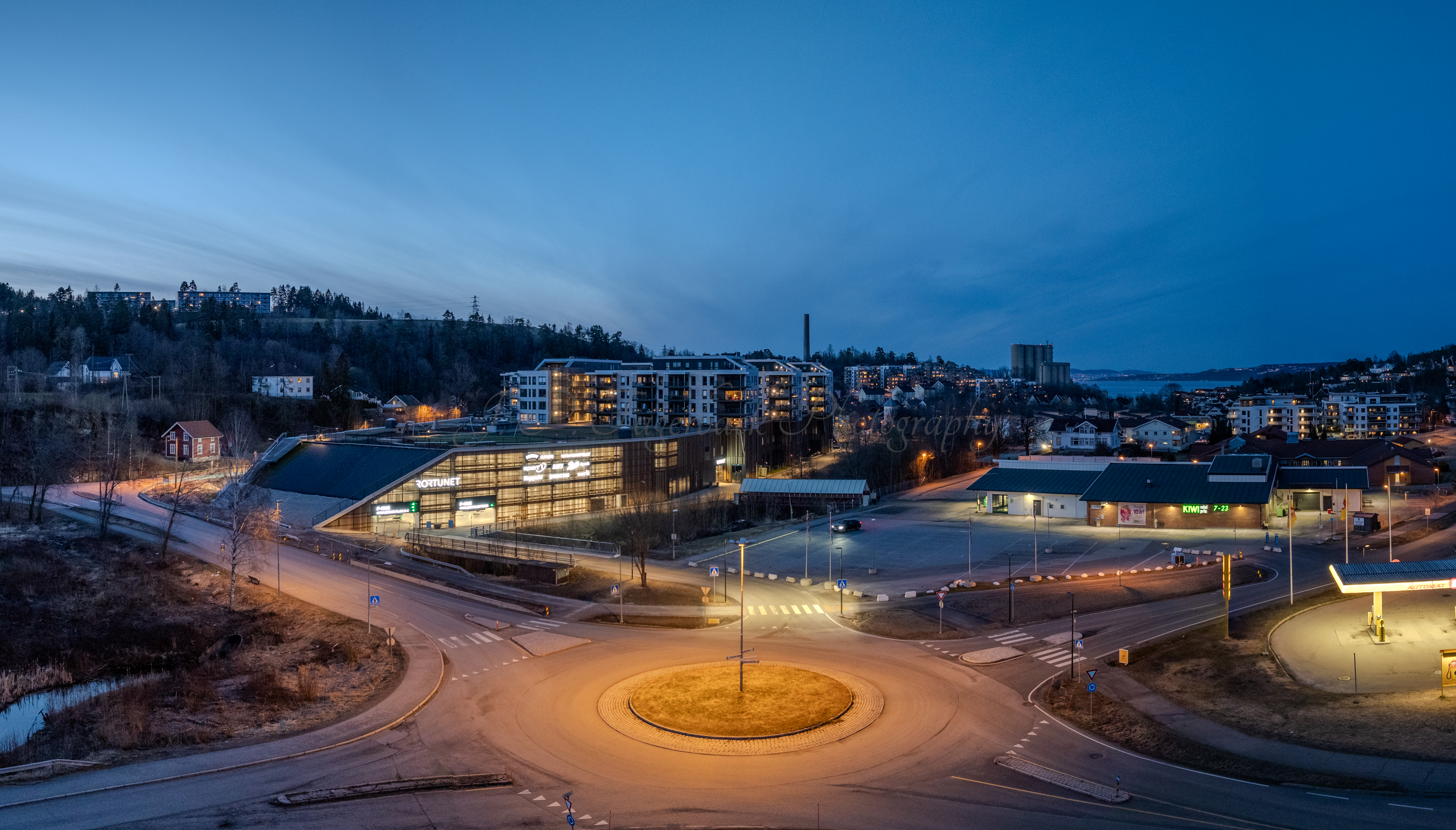 Shopping center seen from upon high