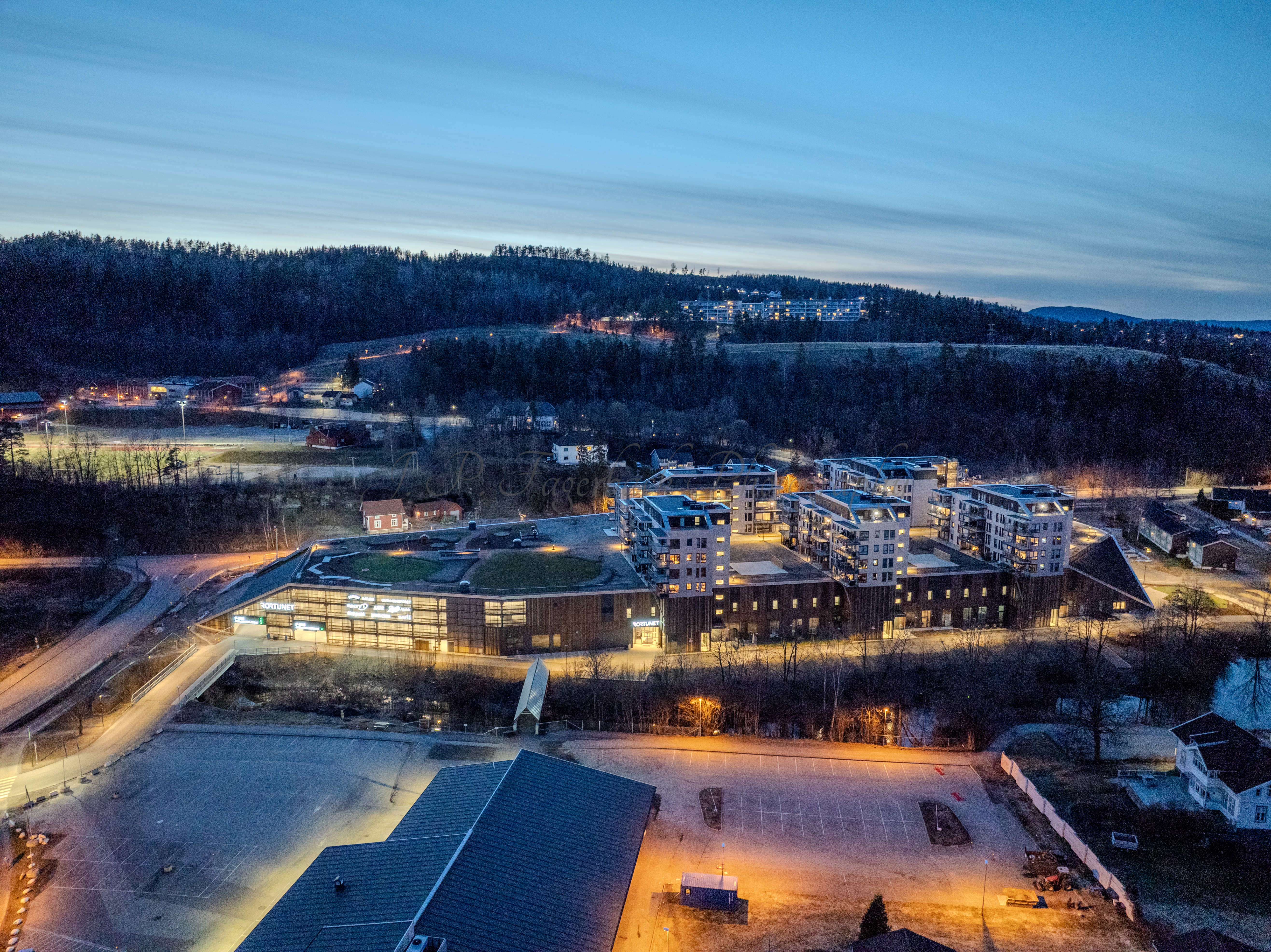 Shopping center seen from upon high