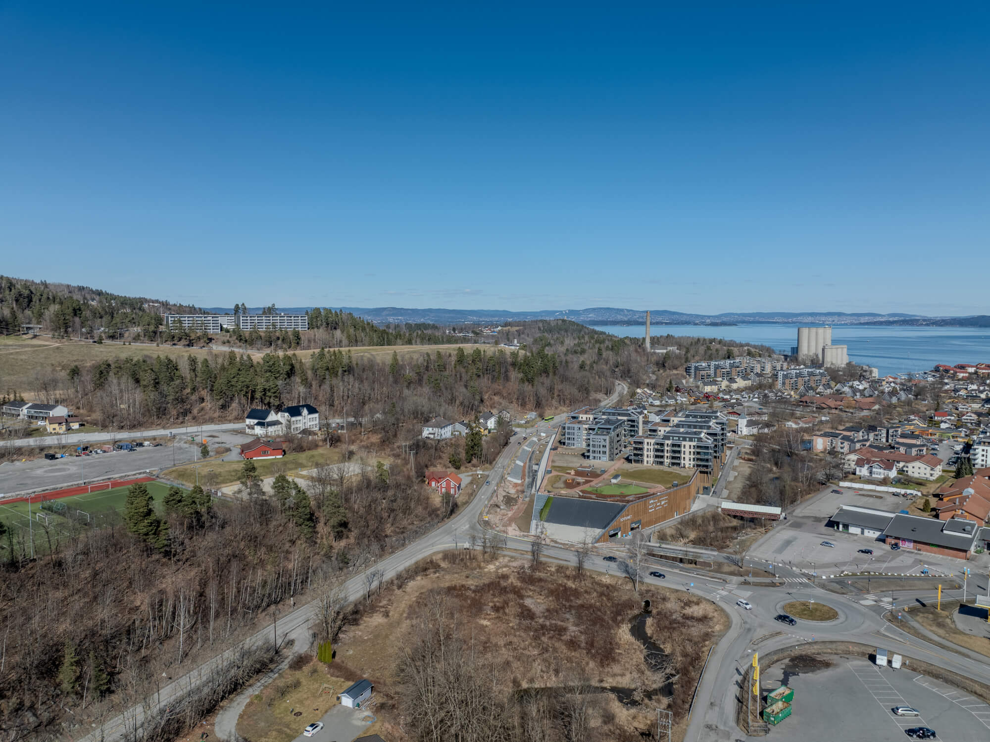 Shopping center seen from upon high