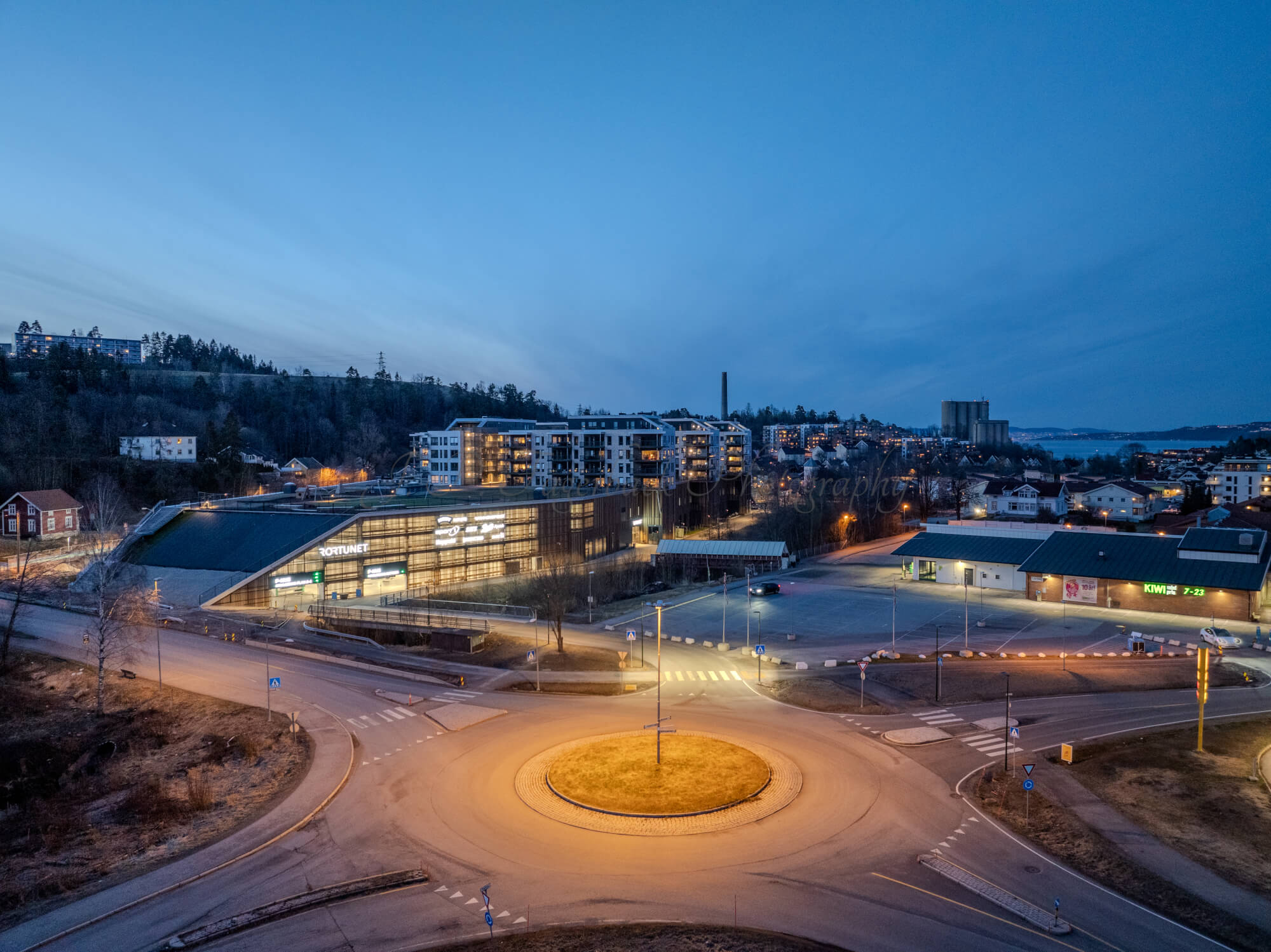 Shopping center seen from upon high
