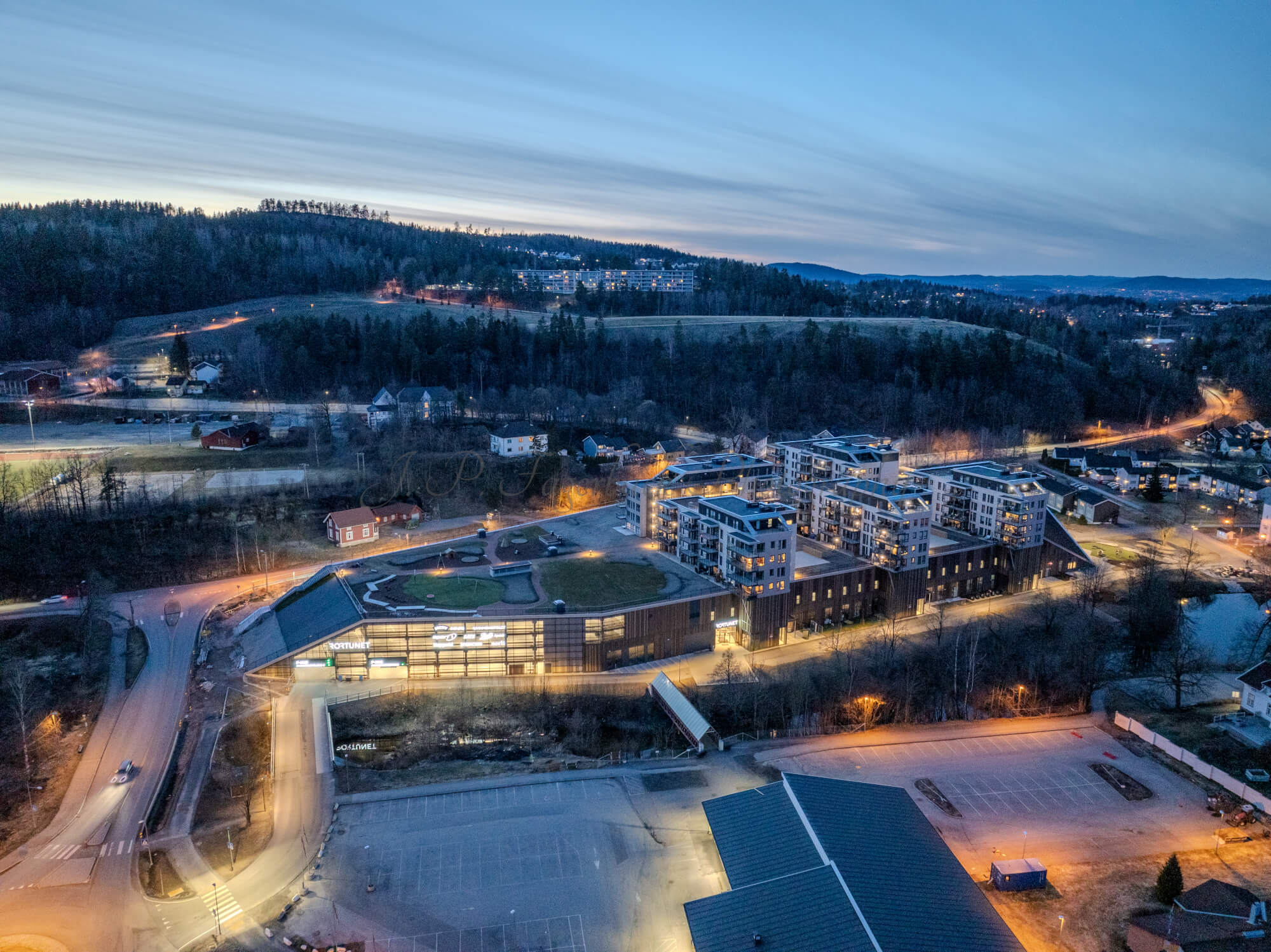 Shopping center seen from upon high