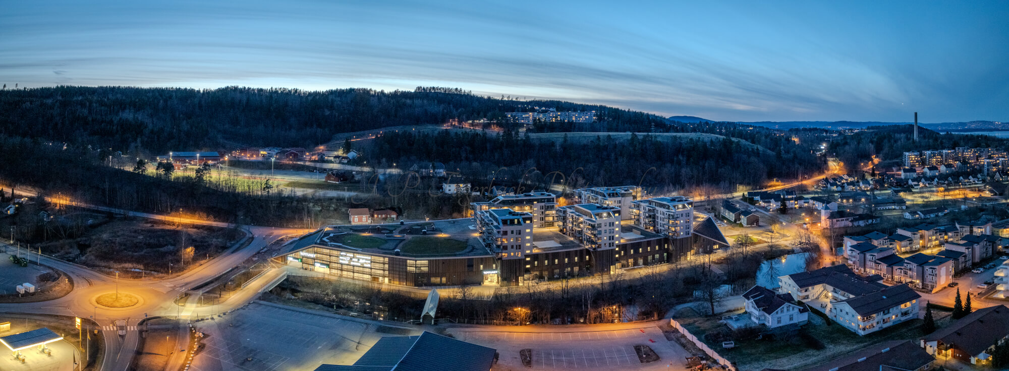 Shopping center seen from upon high