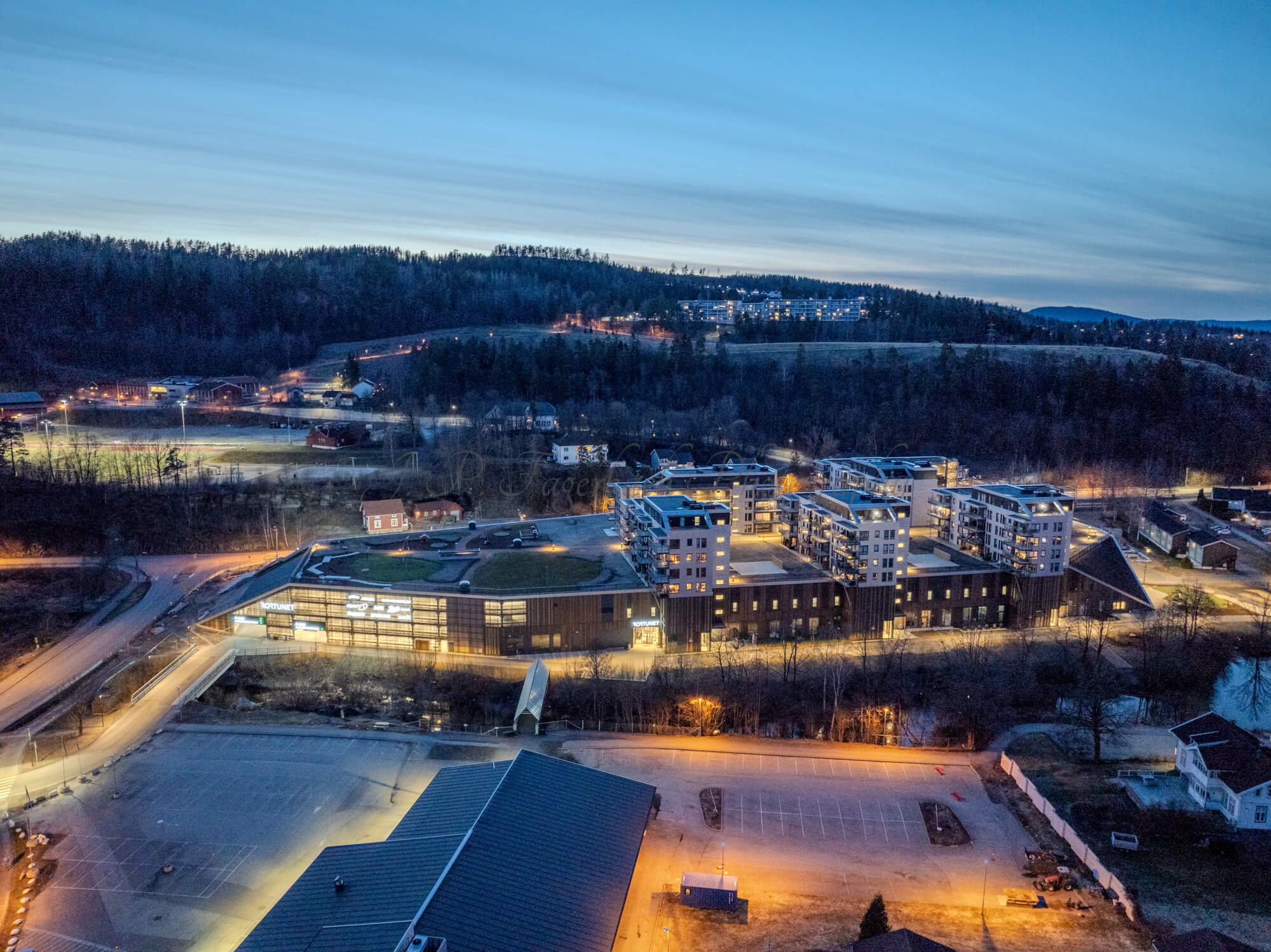 Shopping center seen from upon high