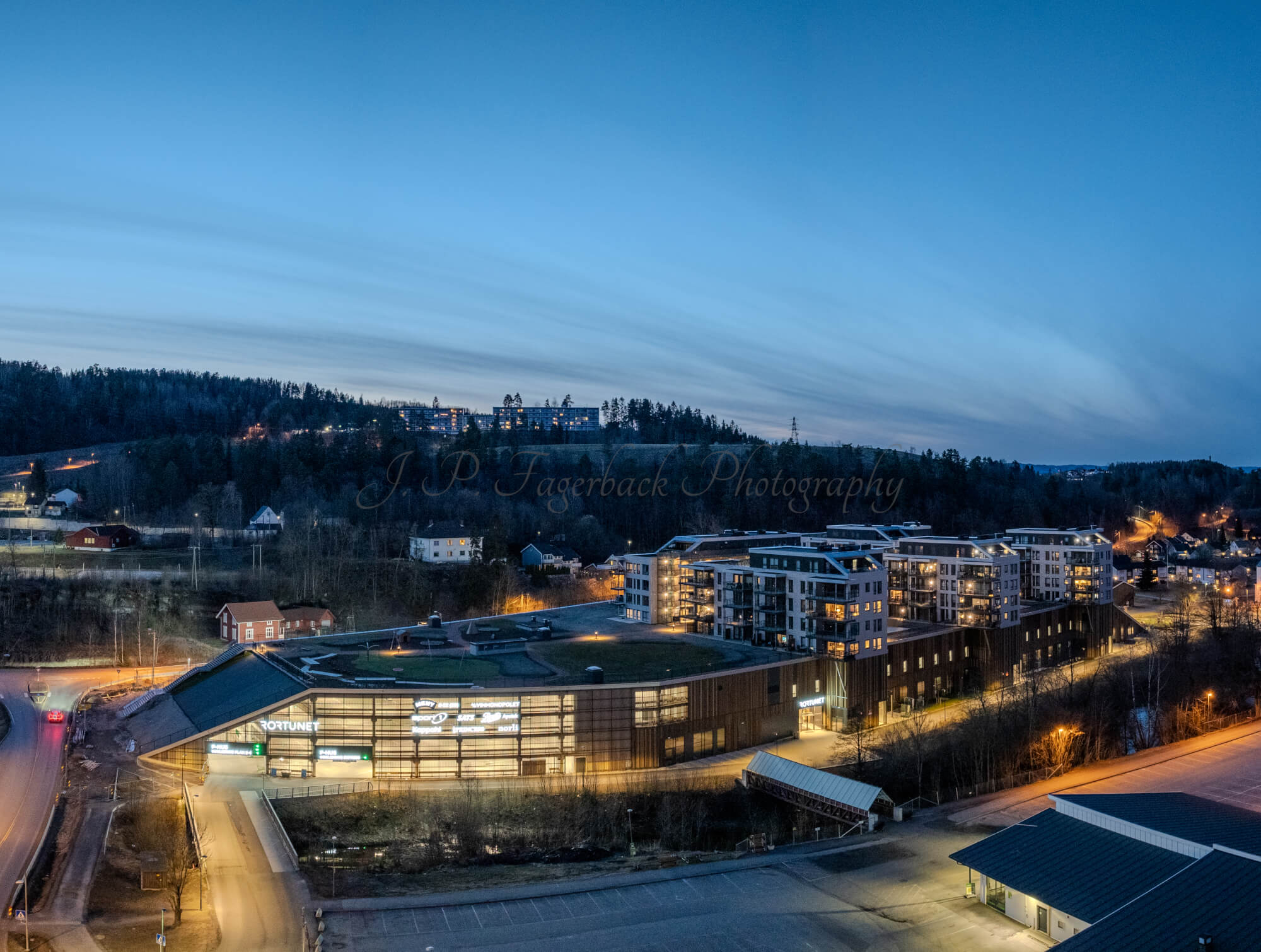 Shopping center seen from upon high