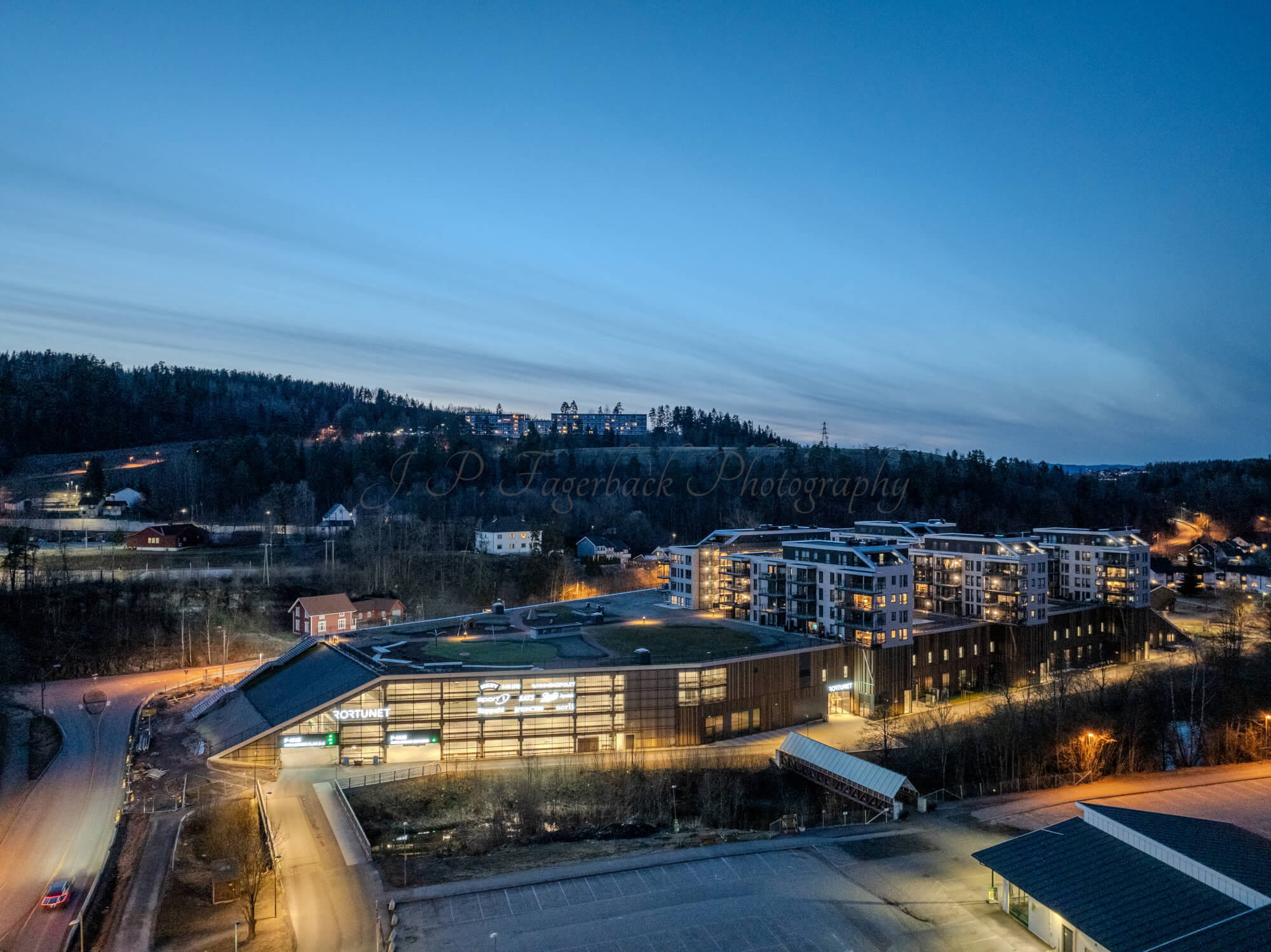 Shopping center seen from upon high